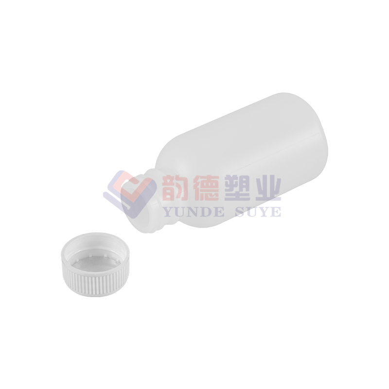 Botella redonda de HDPE espesado químico con tapa de PP de 100ml-01 （A）